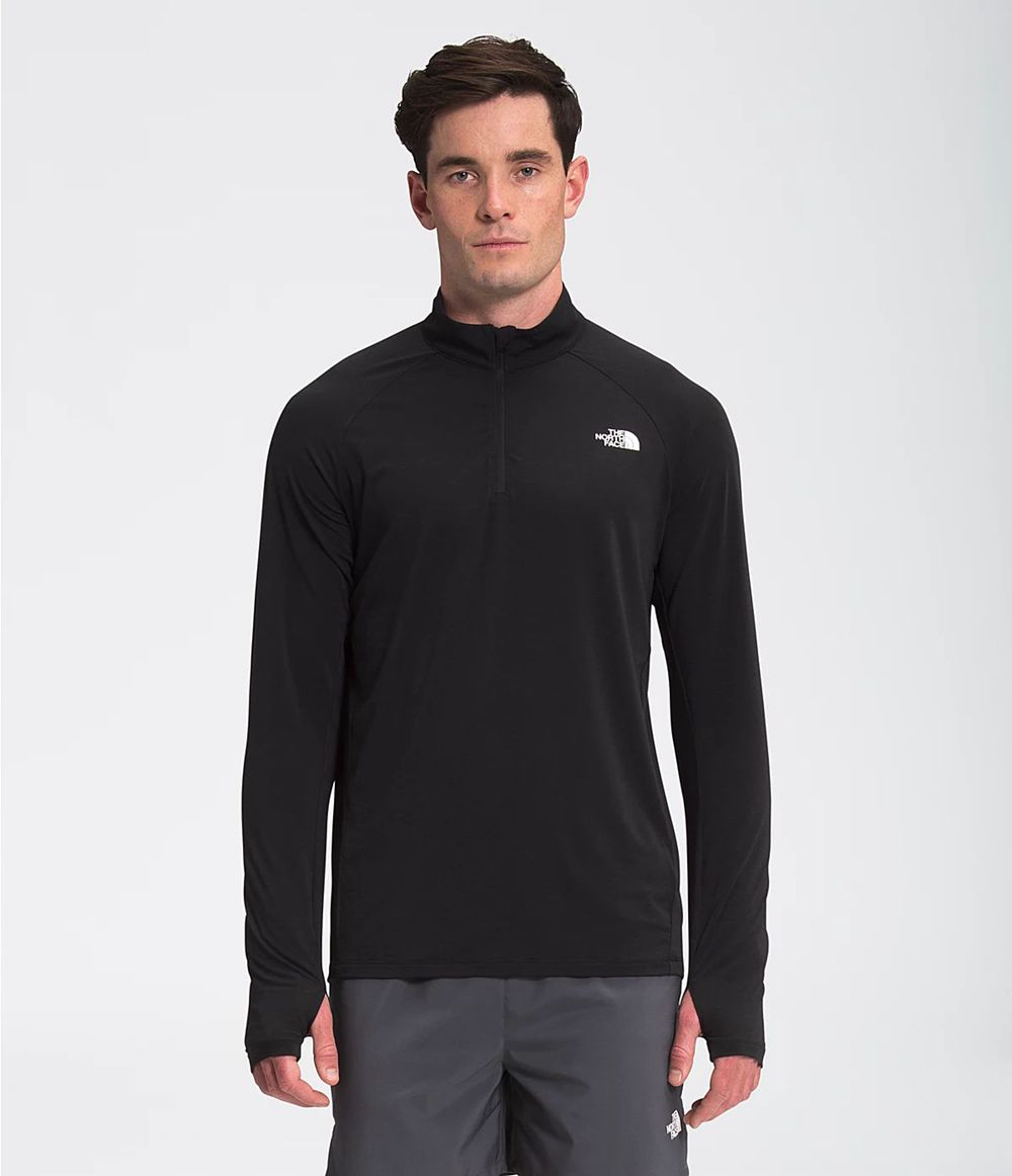 The North Face Wander ¼ Zip T-Shirts Herren - Schwarz CH-826GYDD